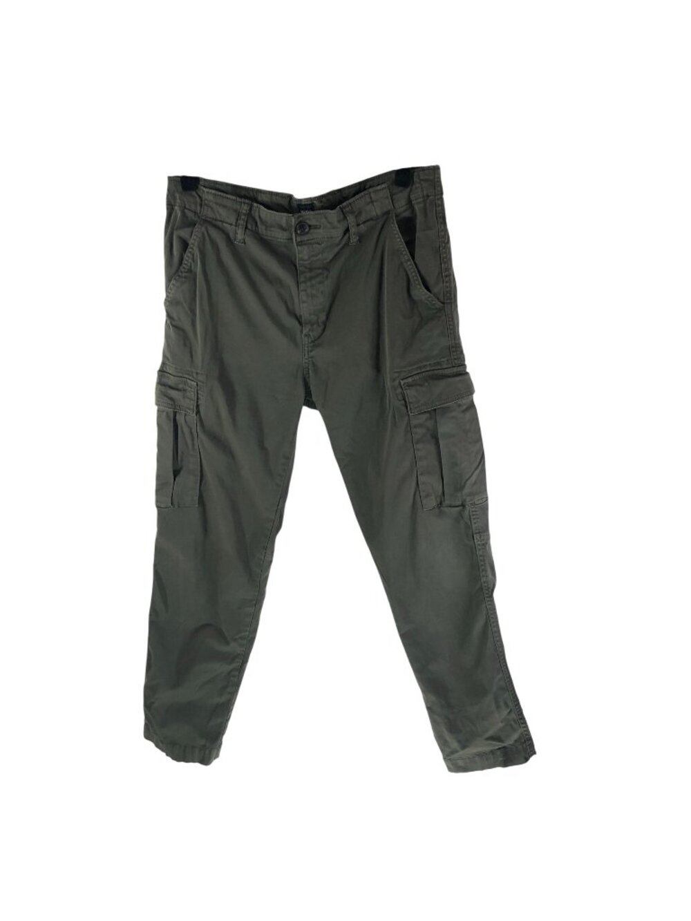 Hugo Boss Mens Cargo Pants Sebas Tapered Cotton Stretch Olive Green 32R